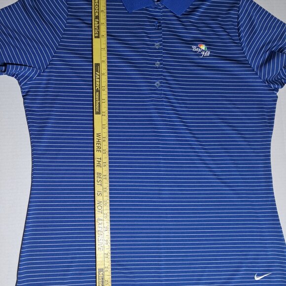 Nike Golf Polo Shirt womens XL Blue Stripe Collared Tour Performance Dri Fit - Picture 9 of 9